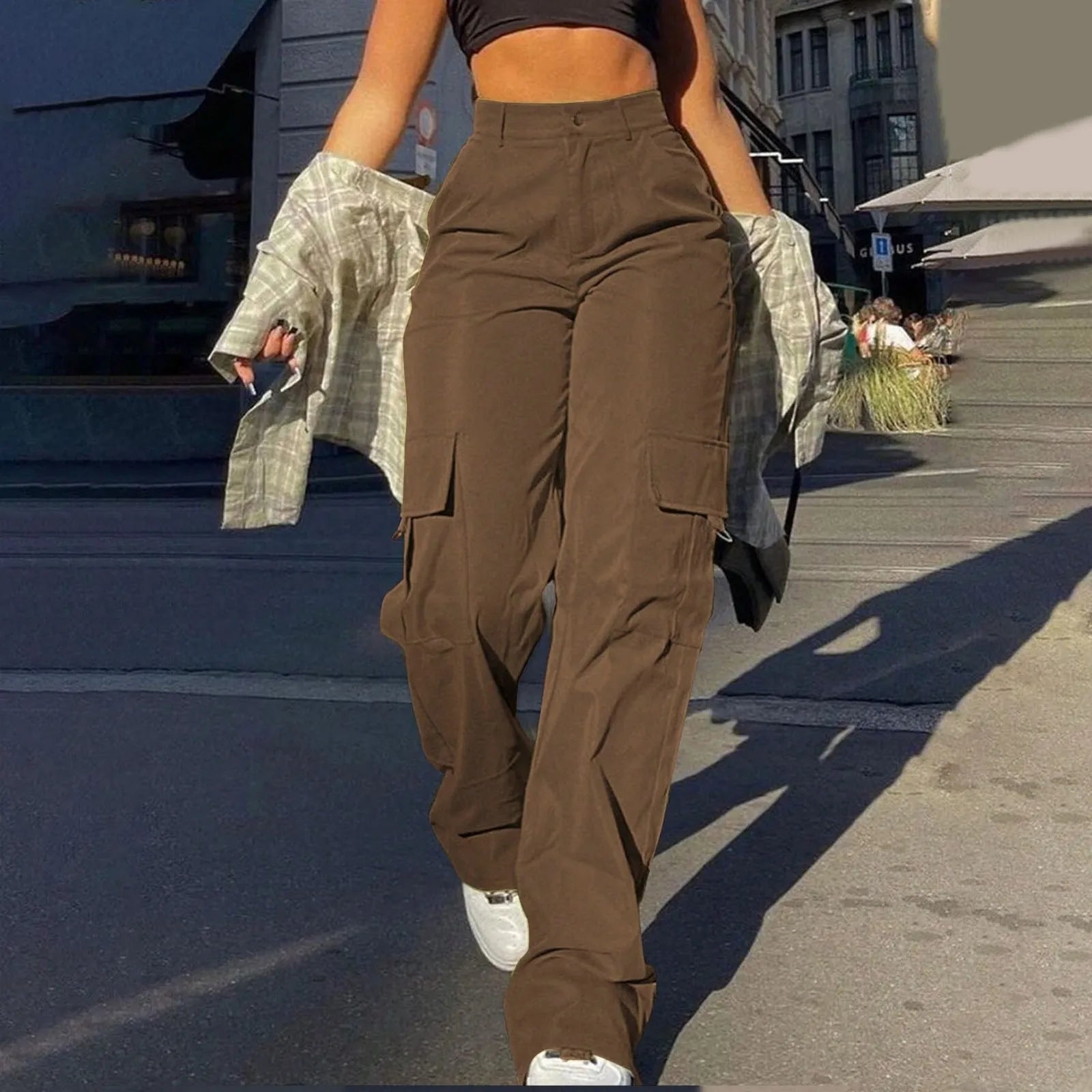 Women’s High-Waisted Cargo Trousers