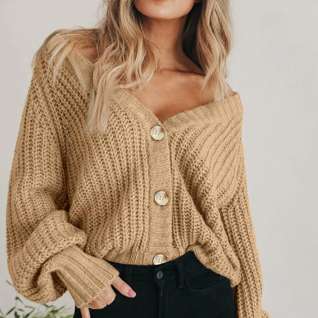 Women’s Chunky Knit Button Cardigan