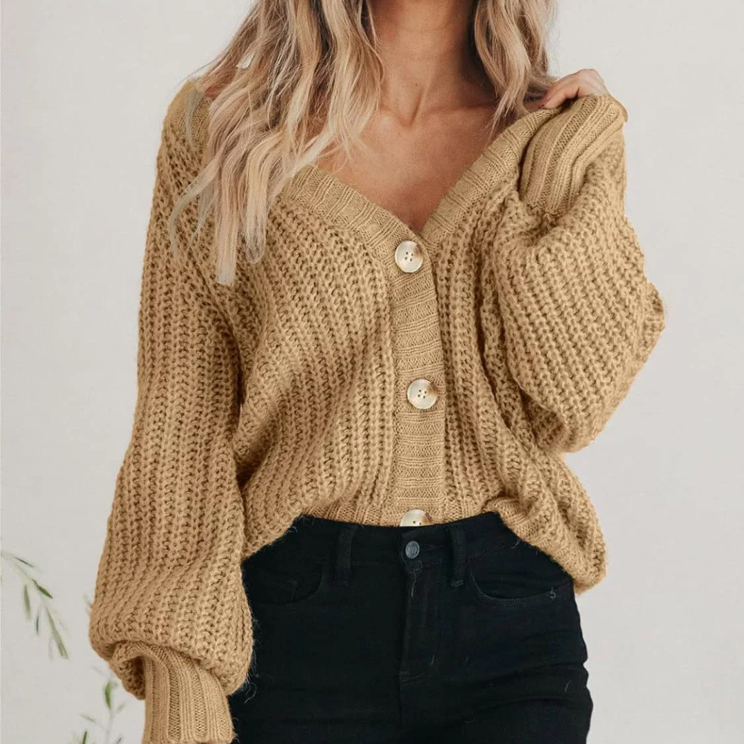 Women’s Chunky Knit Button Cardigan