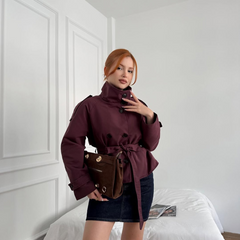Women’s Cropped Belted Trench Jacket