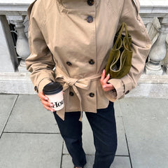 Women’s Cropped Belted Trench Jacket