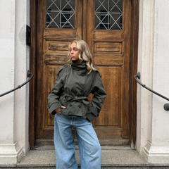 Women’s Cropped Belted Trench Jacket