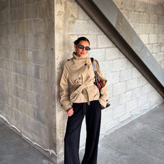 Women’s Cropped Belted Trench Jacket