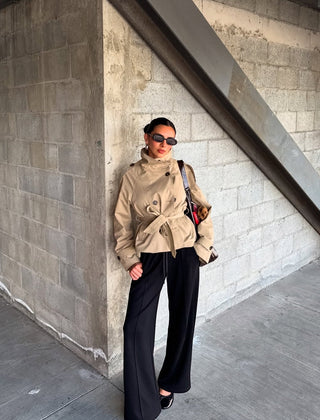 Women’s Cropped Belted Trench Jacket