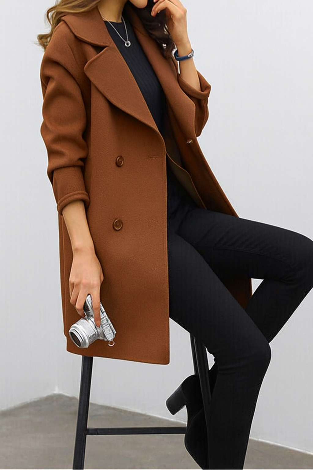 Women’s Longline Double-Breasted Coat