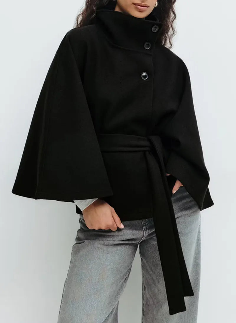 Women’s Belted Cape Coat