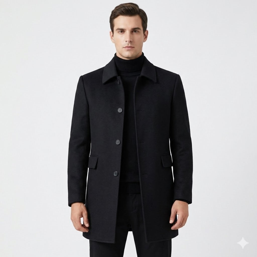 Men’s Classic Wool-Blend Overcoat