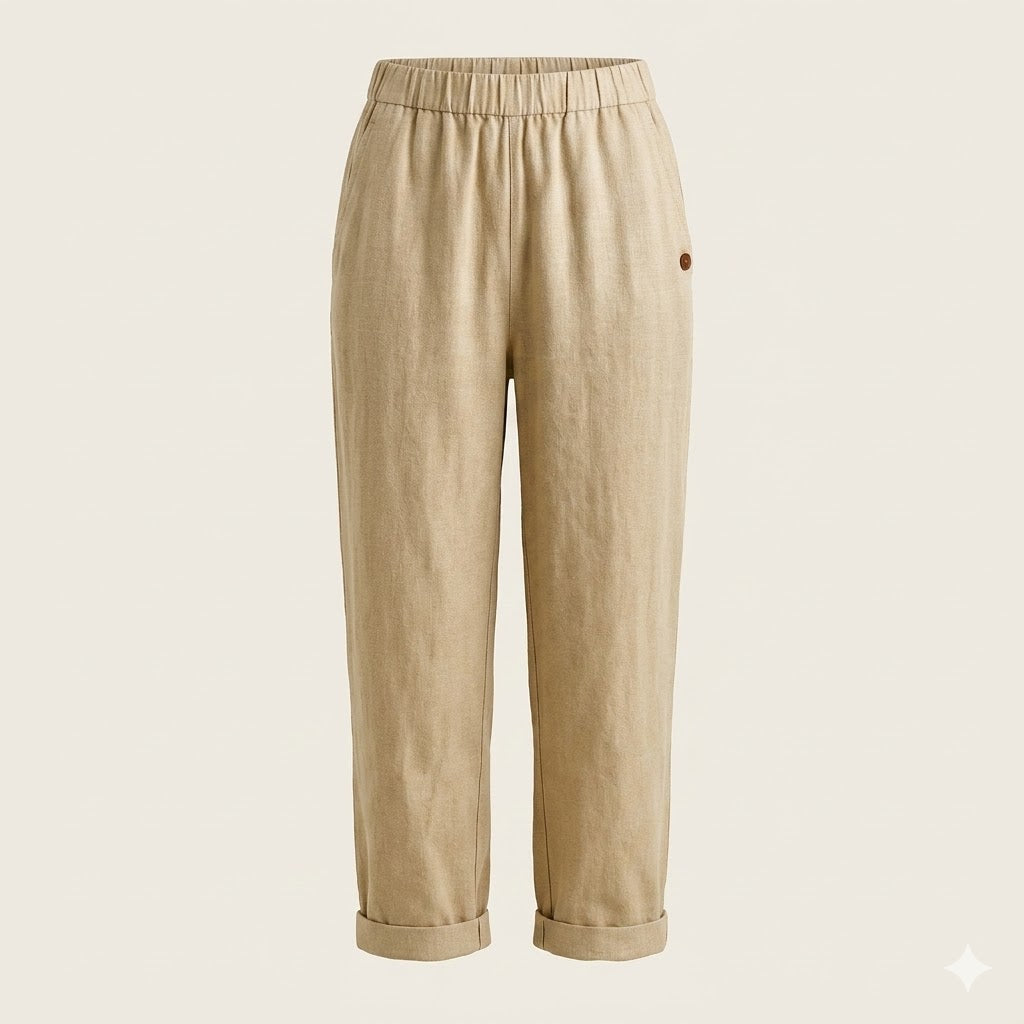 Women’s Cropped Linen-Blend Trousers