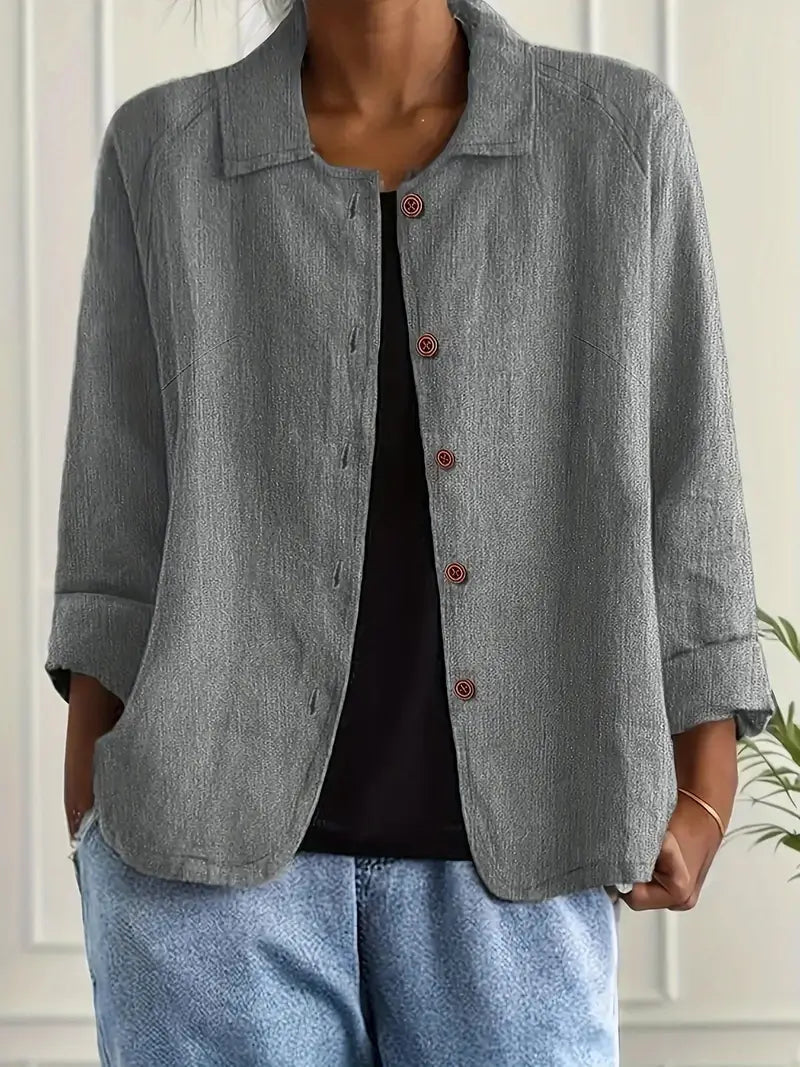 Ella Casual Button-Front Lightweight Jacket