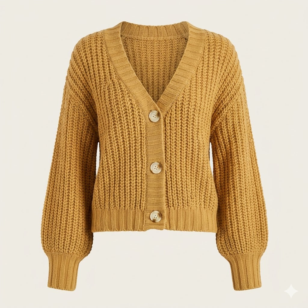 Women’s Chunky Knit Button Cardigan