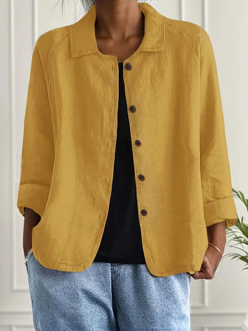 Ella Casual Button-Front Lightweight Jacket