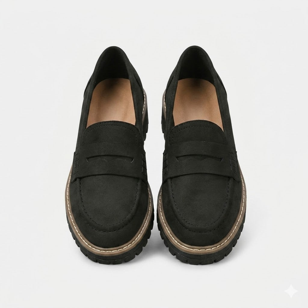 Women’s Chunky-Sole Leather-Look Loafers