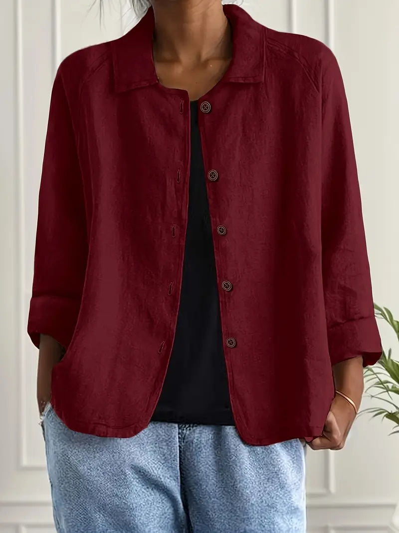 Ella Casual Button-Front Lightweight Jacket