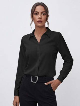 Women’s V-Neck Long-Sleeve Blouse