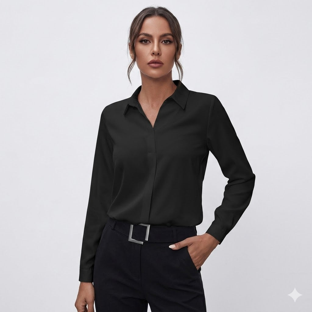 Women’s V-Neck Long-Sleeve Blouse