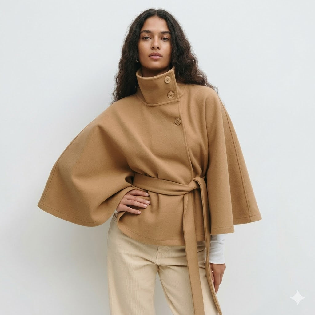 Women’s Belted Cape Coat