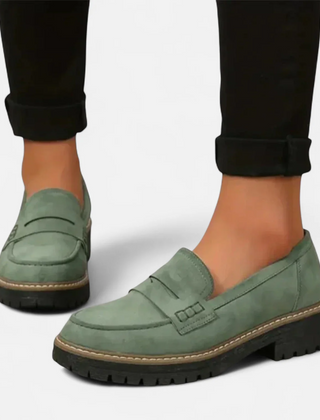 Women’s Chunky-Sole Leather-Look Loafers