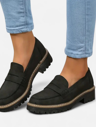 Women’s Chunky-Sole Leather-Look Loafers