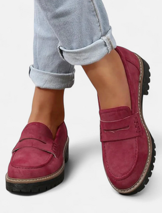 Women’s Chunky-Sole Leather-Look Loafers