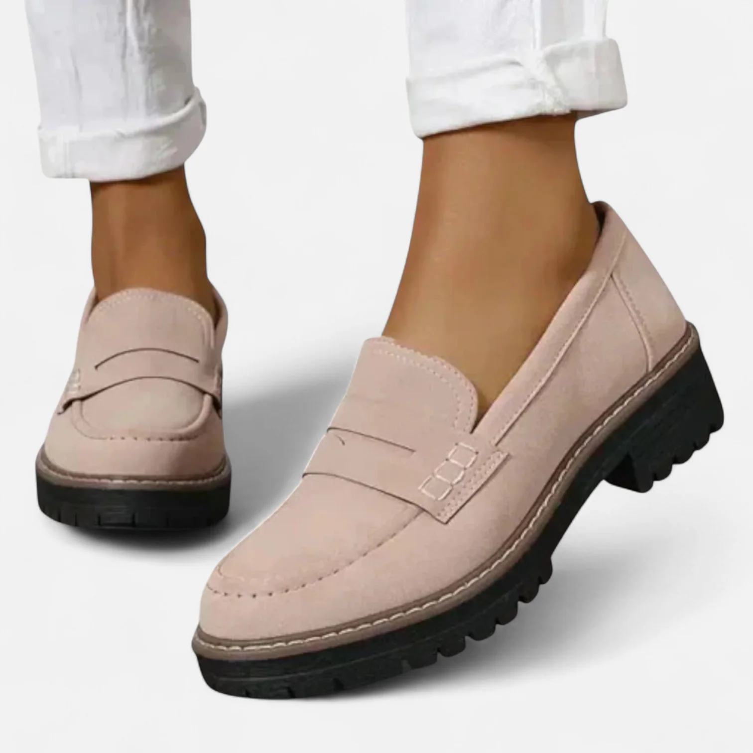 Women’s Chunky-Sole Leather-Look Loafers