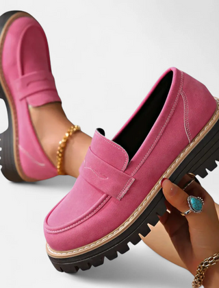 Women’s Chunky-Sole Leather-Look Loafers