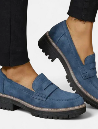 Women’s Chunky-Sole Leather-Look Loafers