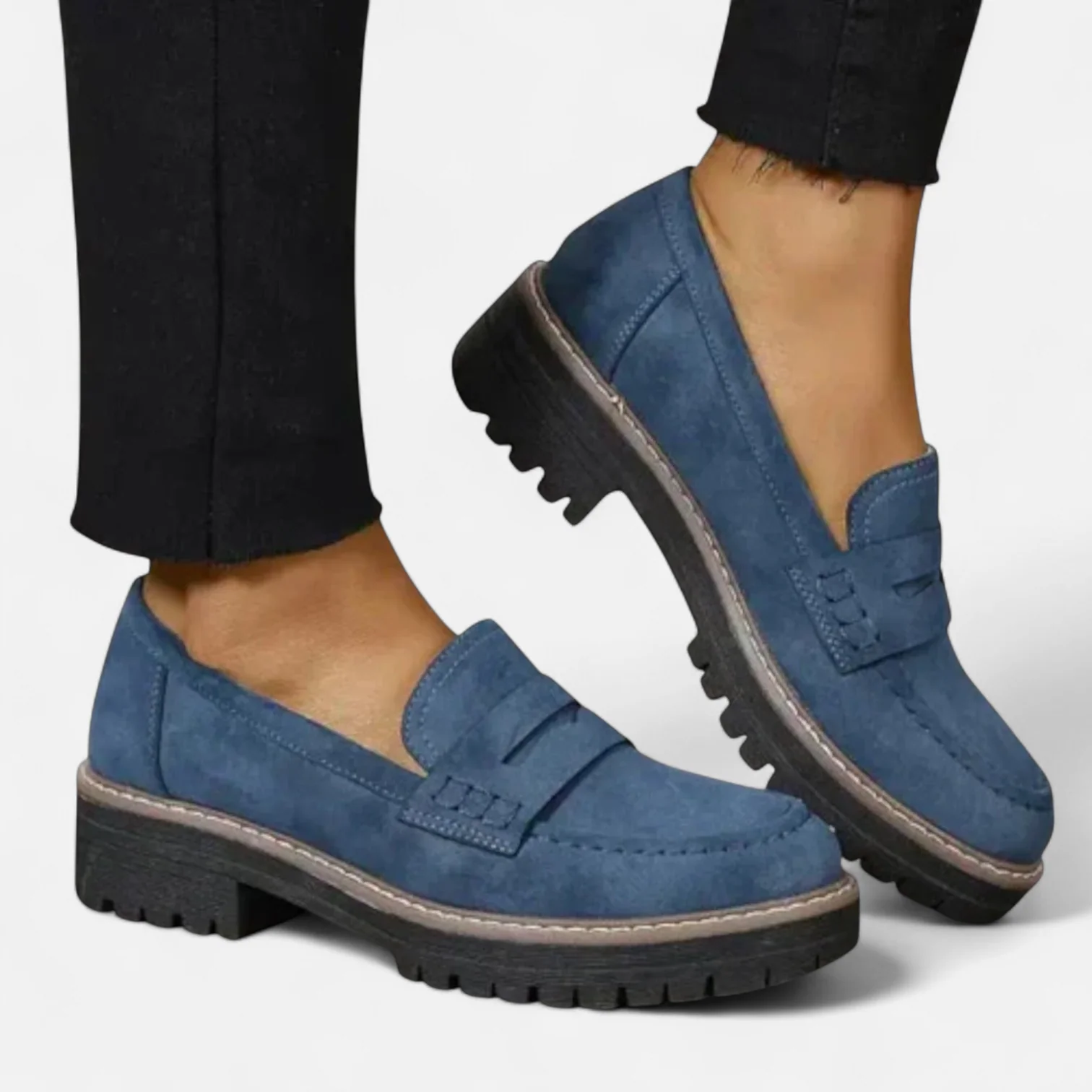 Women’s Chunky-Sole Leather-Look Loafers