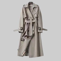 Emily Belted Double-Breasted Long Trench Coat