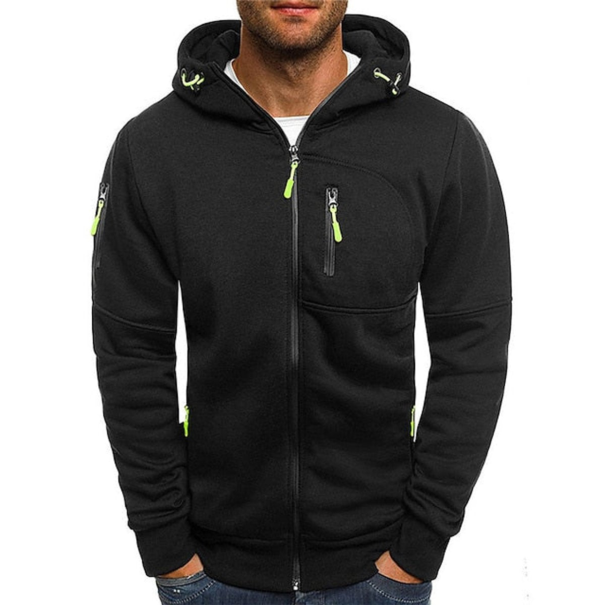 William Multi-Pocket Zip-Up Hoodie
