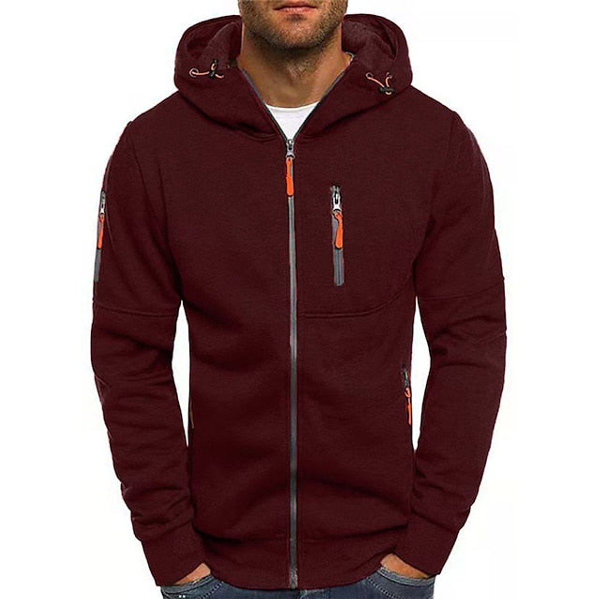 William Multi-Pocket Zip-Up Hoodie