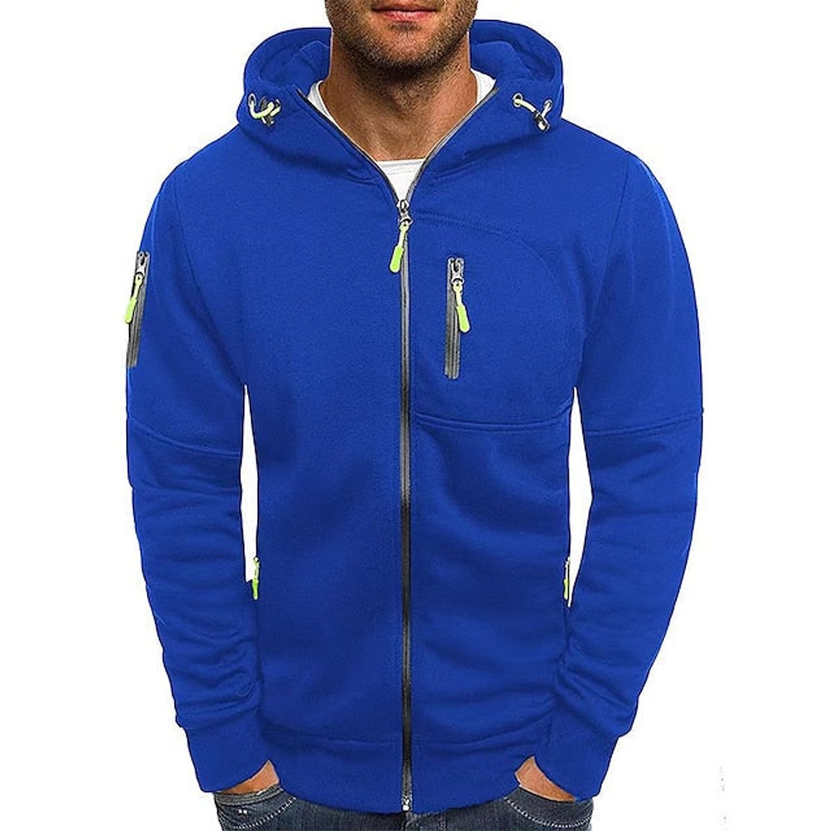 William Multi-Pocket Zip-Up Hoodie