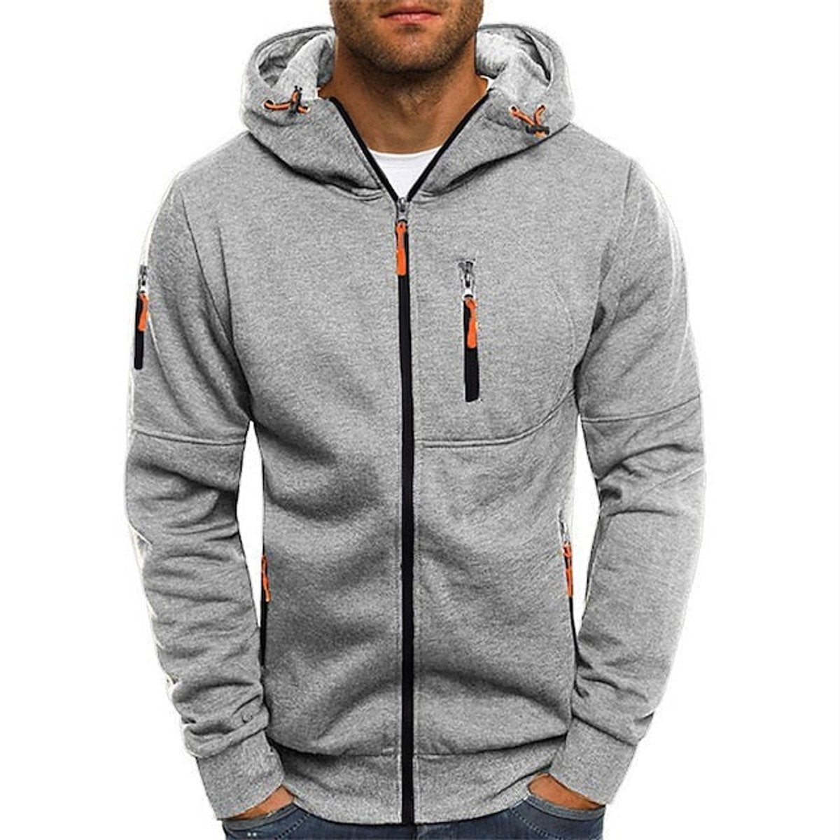 William Multi-Pocket Zip-Up Hoodie