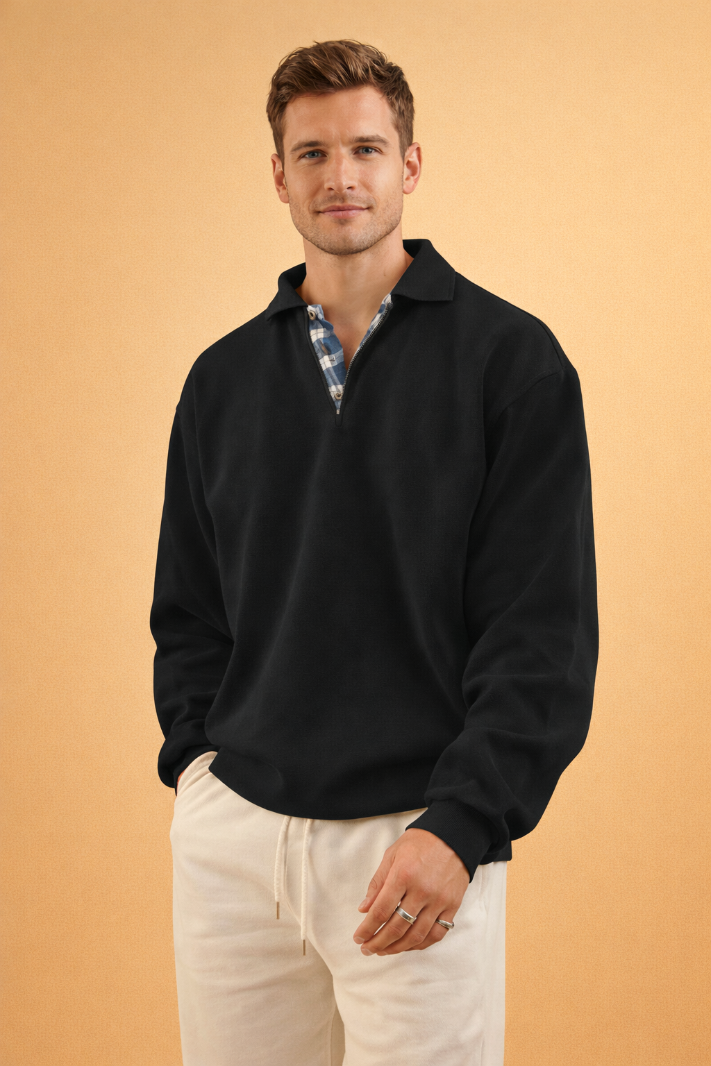 Men’s Long-Sleeve Knit Polo