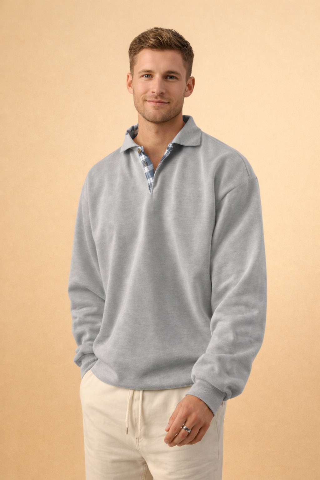 Men’s Long-Sleeve Knit Polo