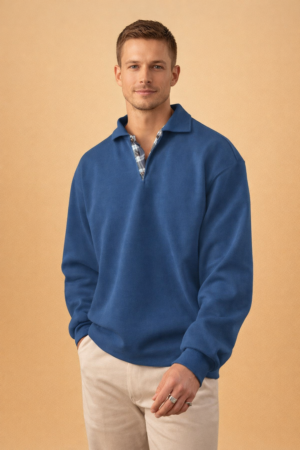Men’s Long-Sleeve Knit Polo