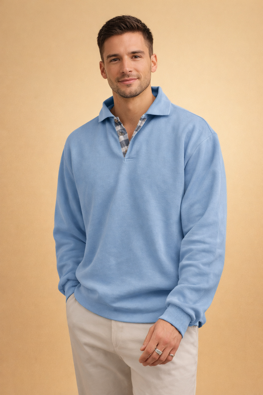 Men’s Long-Sleeve Knit Polo