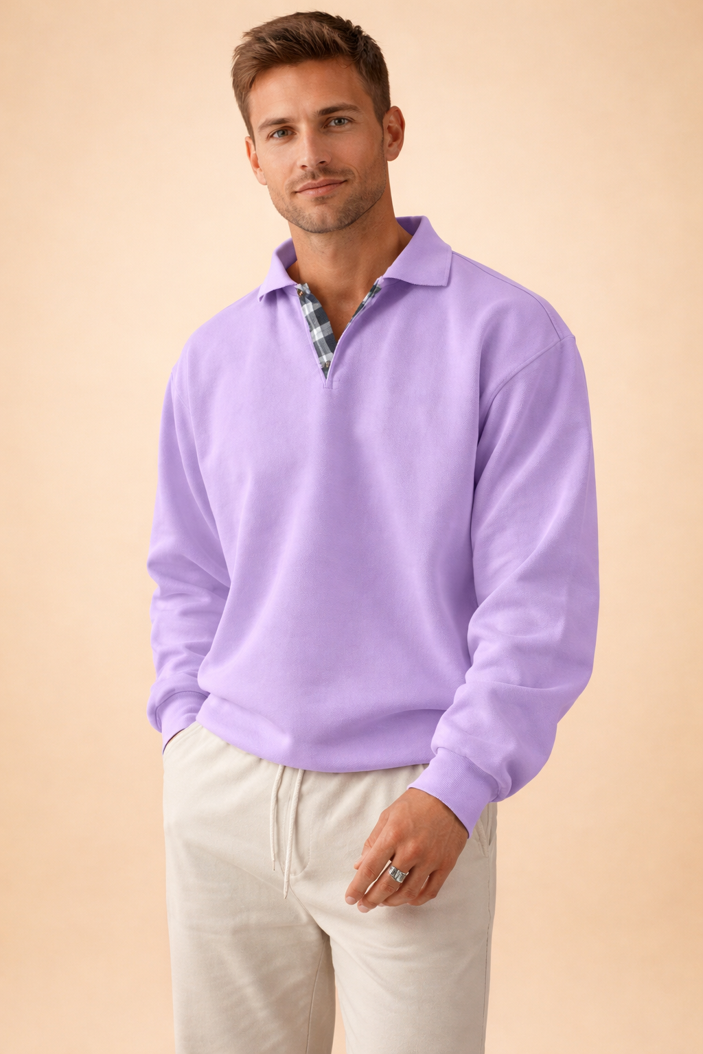 Men’s Long-Sleeve Knit Polo