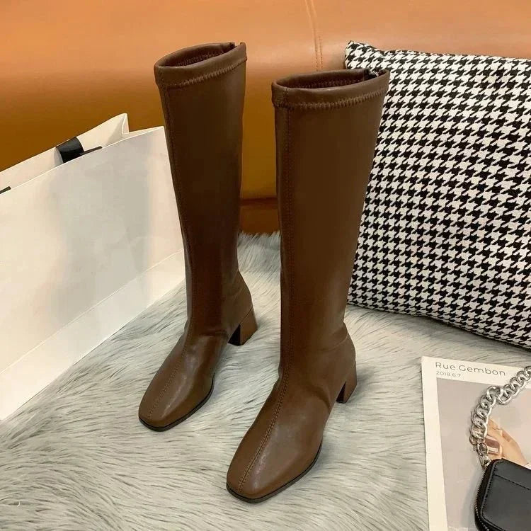 Women’s Knee-High Block-Heel Boots