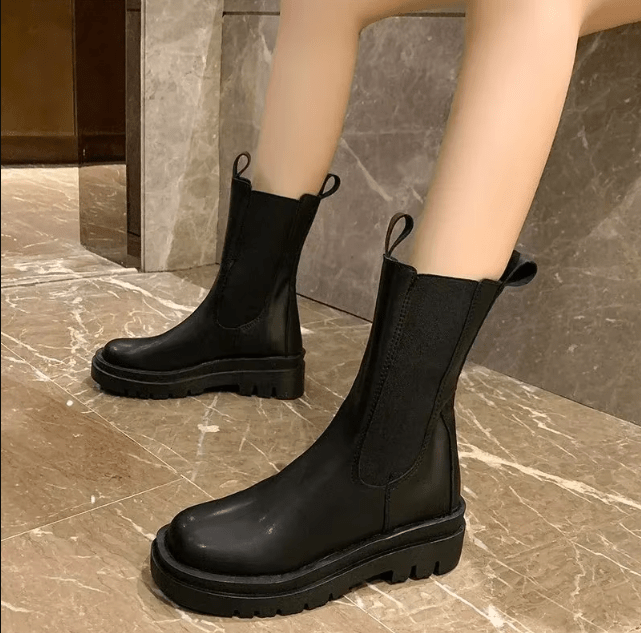 Women’s Chunky Chelsea Mid-Calf Boots