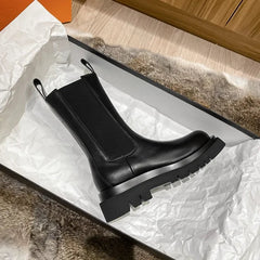 Women’s Chunky Chelsea Mid-Calf Boots