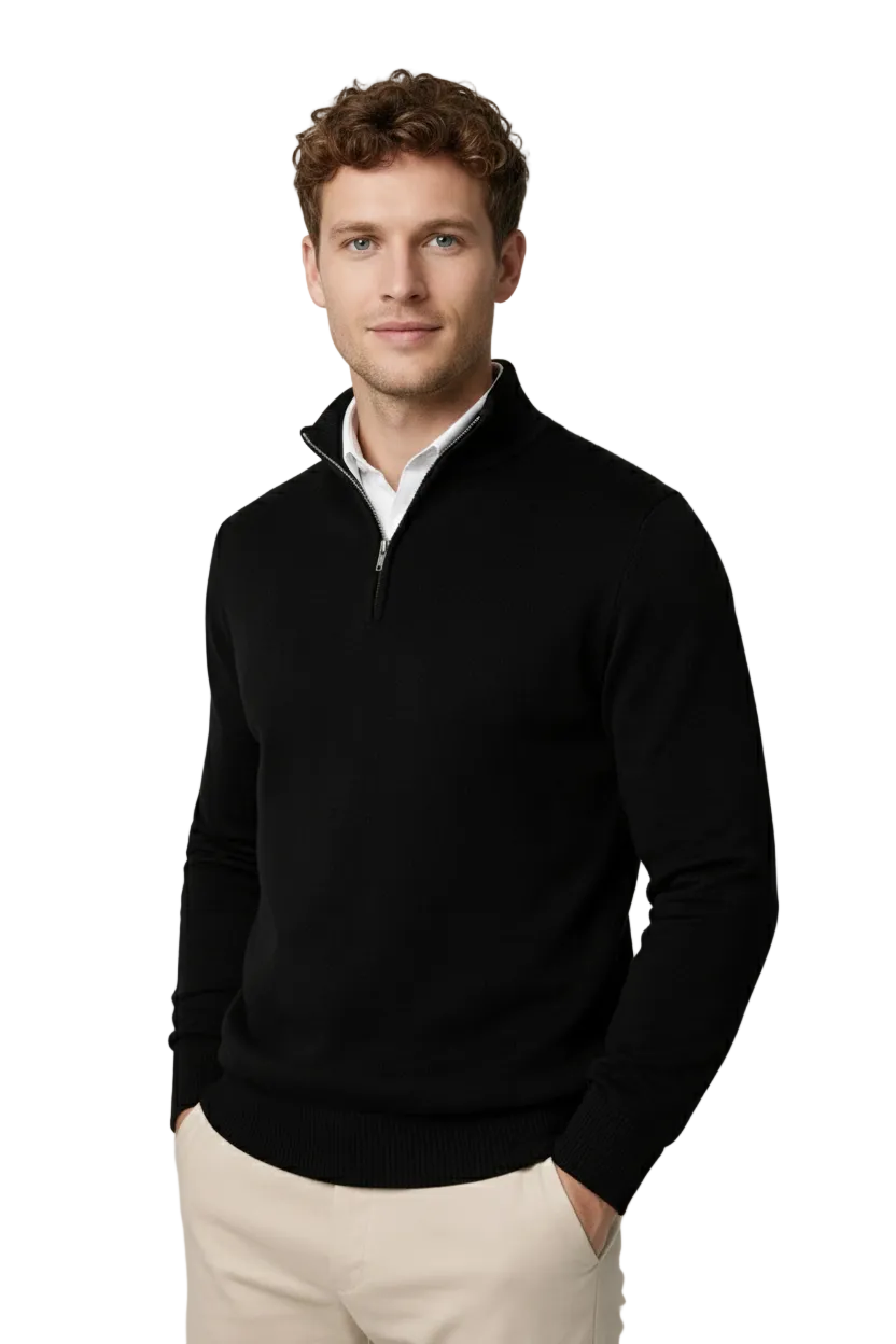 Christopher Half Zip High Neck Sweater