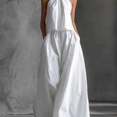 Evelyn Halter Neck Linen Two-Piece Set