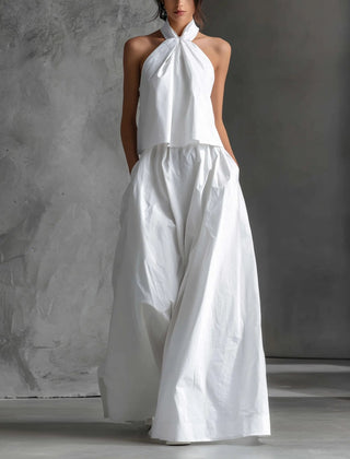 Evelyn Halter Neck Linen Two-Piece Set