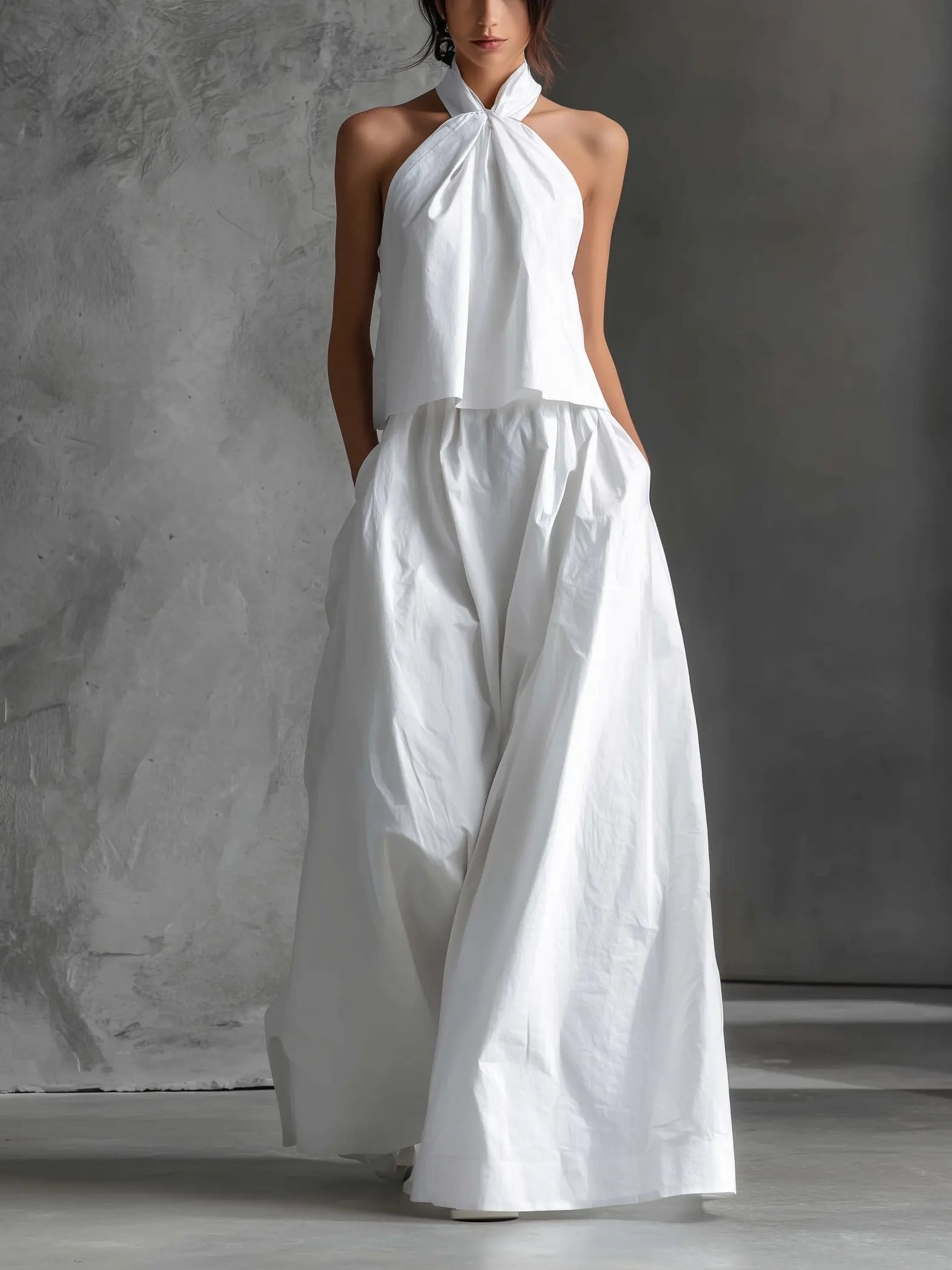 Evelyn Halter Neck Linen Two-Piece Set