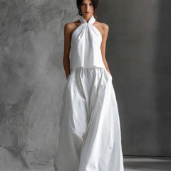 Evelyn Halter Neck Linen Two-Piece Set