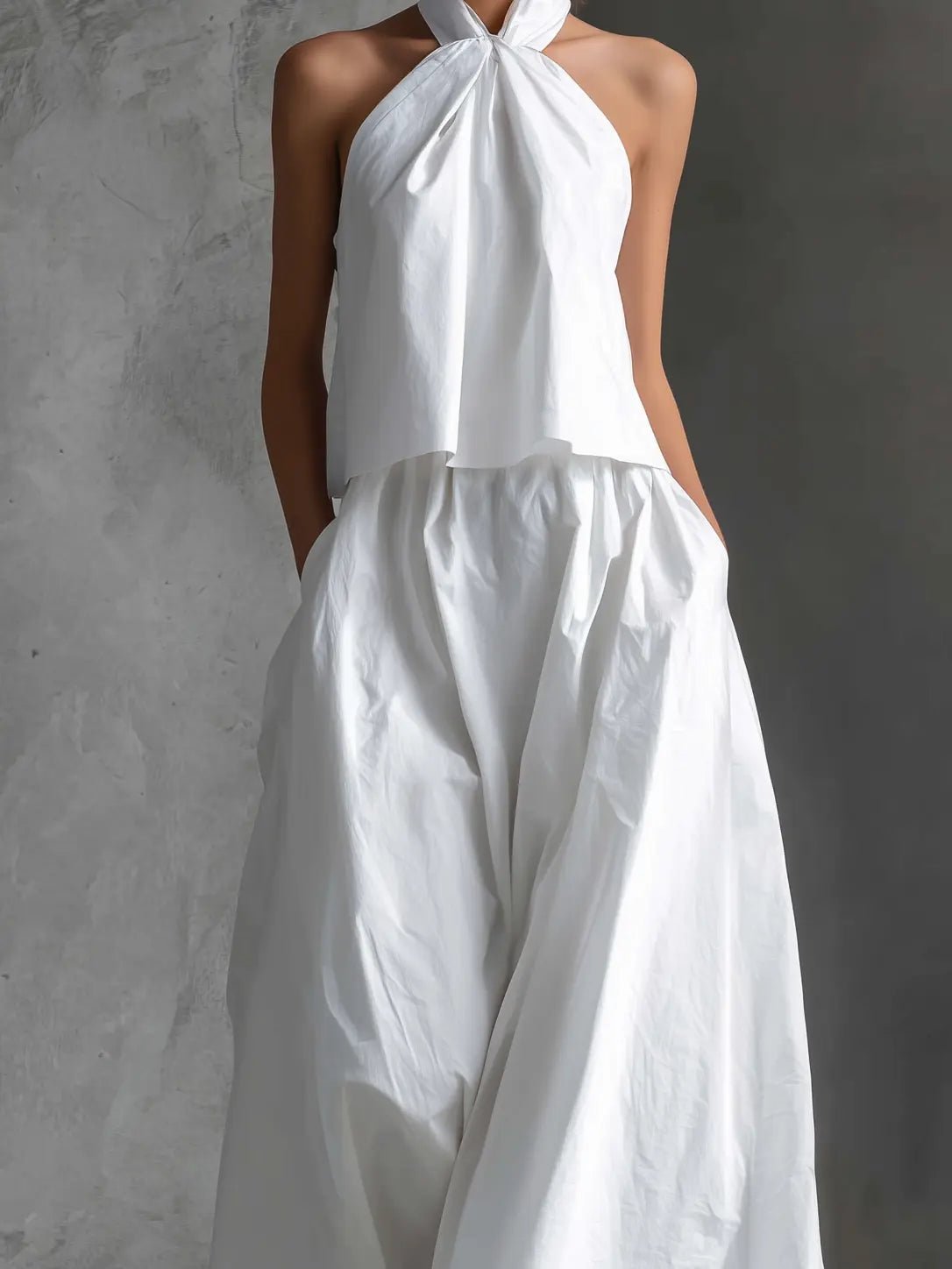 Evelyn Halter Neck Linen Two-Piece Set