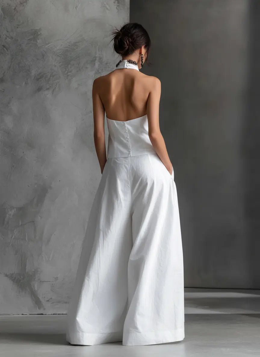 Evelyn Halter Neck Linen Two-Piece Set