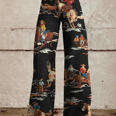 Sienna Western Print Wide-Leg Jeans