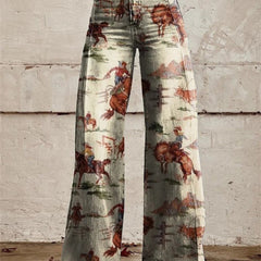 Sienna Western Print Wide-Leg Jeans