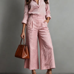 Florence Linen High-Waist Wide-Leg Co-ord Set